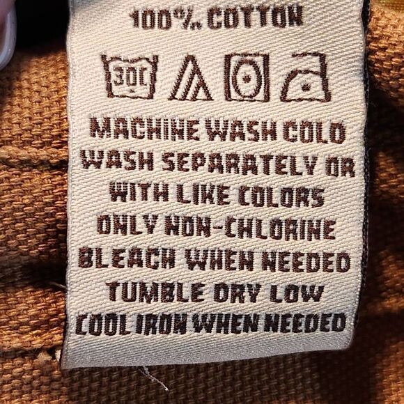 C.E. Schmidt Work Wear sleeveless button front shirt brown cotton pockets XL - Picture 5 of 5